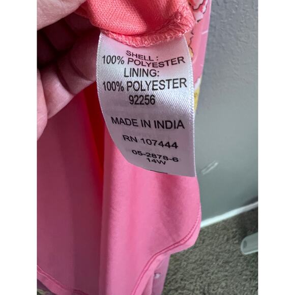 Jessica London Maxi Dress 14W Plus Pink Floral Sleeveless V-Neck Zip Flowy Fairy - Picture 8 of 10